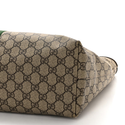 Gucci GG Supreme Monogram Textured Calfskin Web Medium Ophidia Shopping Tote Beige Ebony New Acero 11 of 11