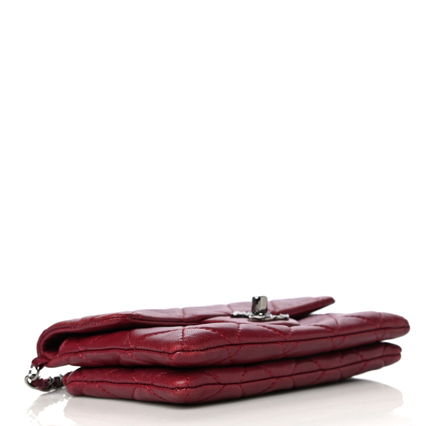 Lambskin Quilted Mini Mineral Nights Flap Crossbody Bag Dark Red