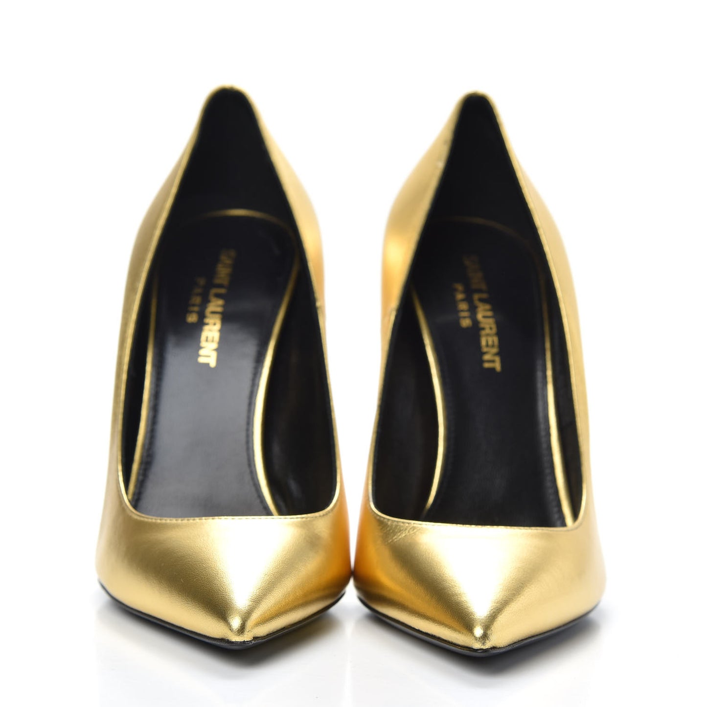 Metallic Calfskin Opyum 110 Pumps 37 Oro