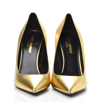 Saint Laurent Metallic Calfskin Opyum 110 Pumps 37 Oro 2 of 8