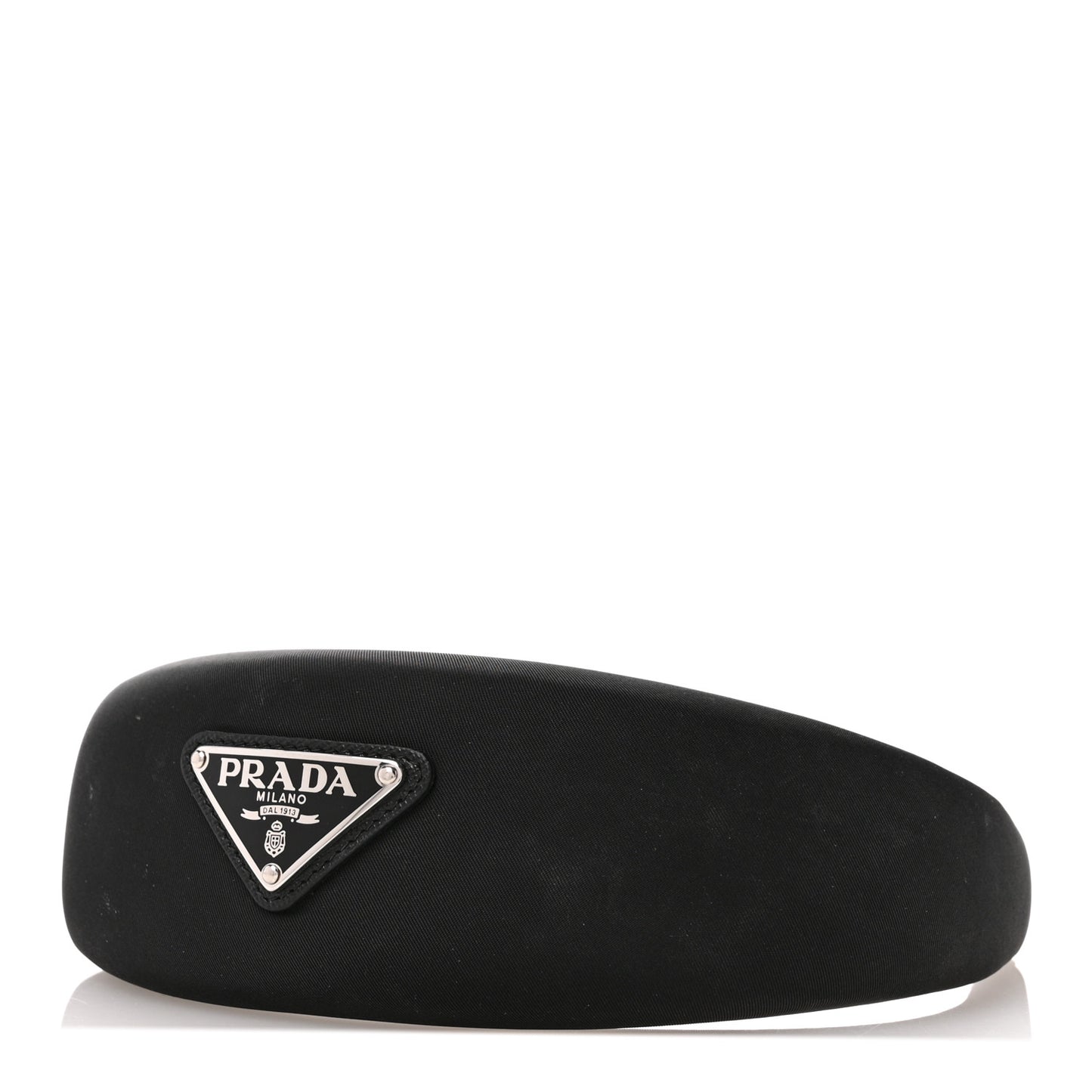 Re-Nylon Metal Triangle Logo Headband Black