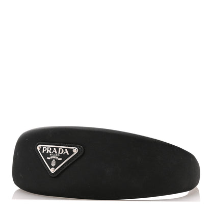 Prada Re-Nylon Metal Triangle Logo Headband Black 1 of 8