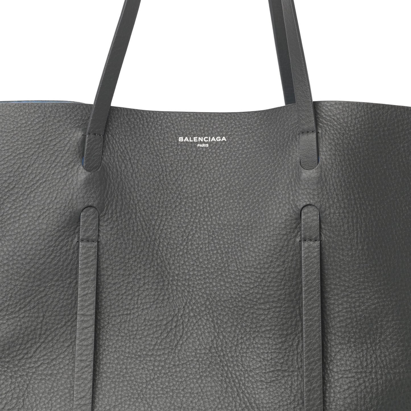 Veau Baltimore Double Sided Medium Everyday Tote Gris Fossile Bleu Turquoise