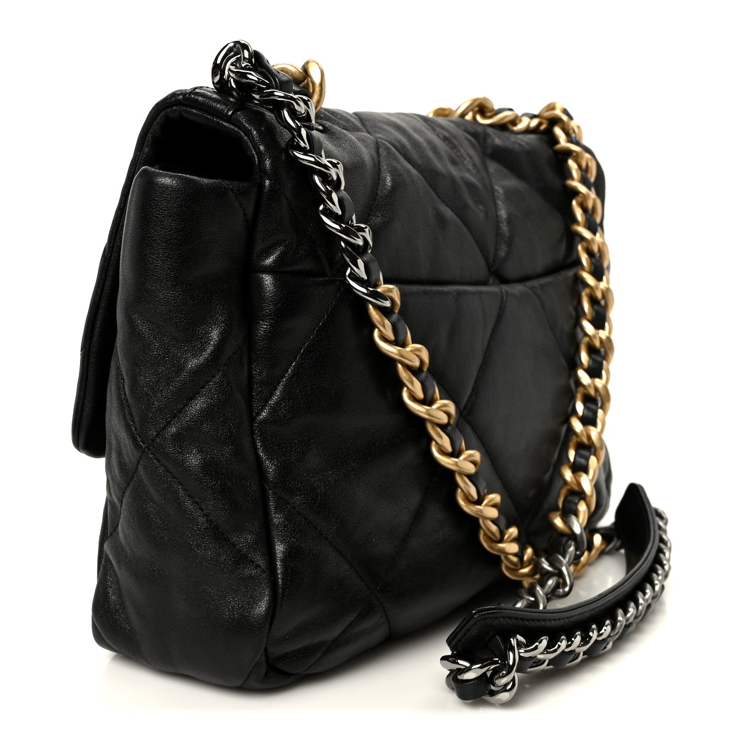 Chanel Goatskin Quilted Large Chanel 19 Flap Black 3 of 10
