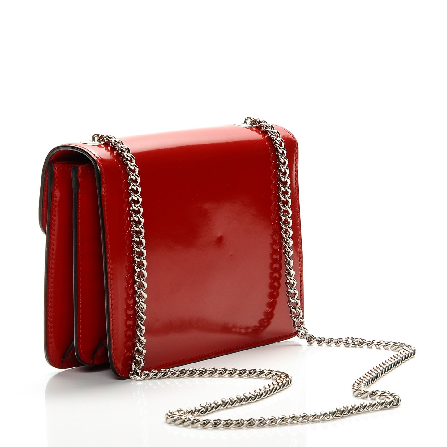 Shade Lux Calfskin Small Interlocking Shoulder Bag Hibiscus Red