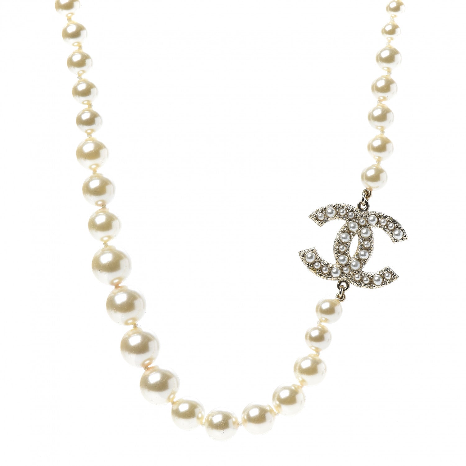 Chanel Pearl CC 100th Anniversary Necklace Light Gold 1 of 6