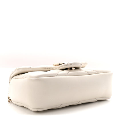 Gucci Lambskin Matelasse Mini GG Marmont Shoulder Bag White 4 of 11