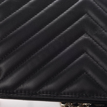 Chanel Lambskin Chevron Quilted Trendy CC Chain Wallet Black 12 of 13