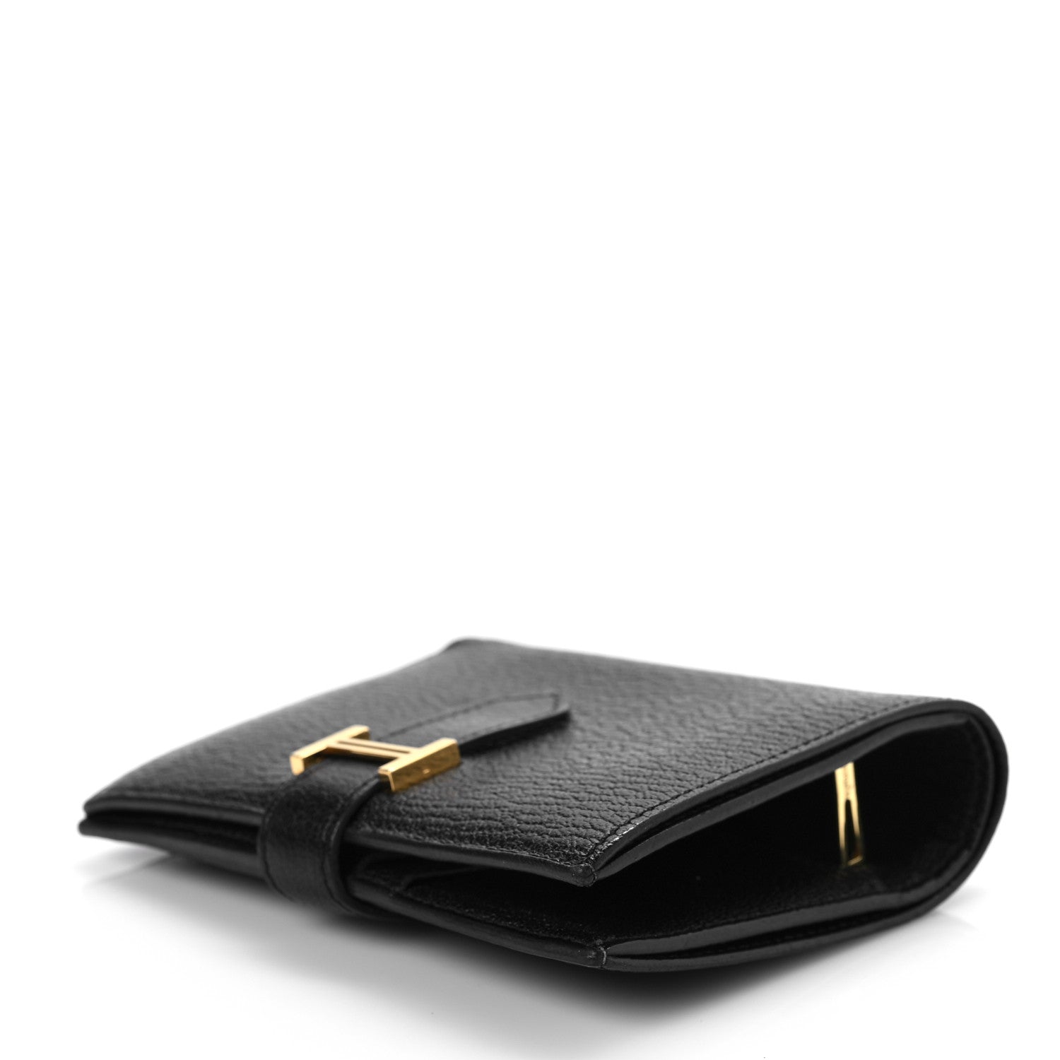 Hermes Chevre Mysore Bearn Compact Wallet Black 7 of 7