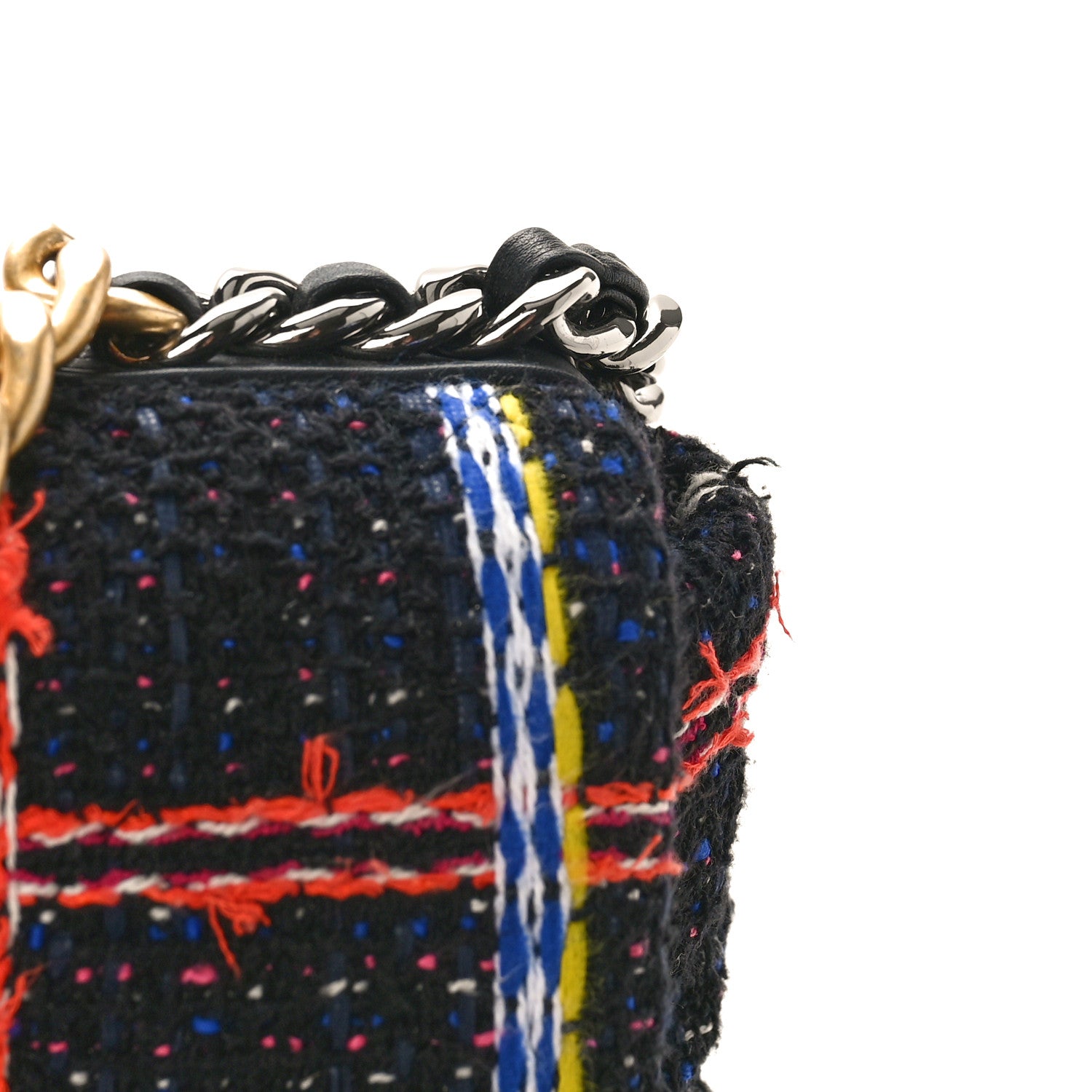 Chanel Tweed Quilted Medium Chanel 19 Flap Black Multicolor 11 of 11