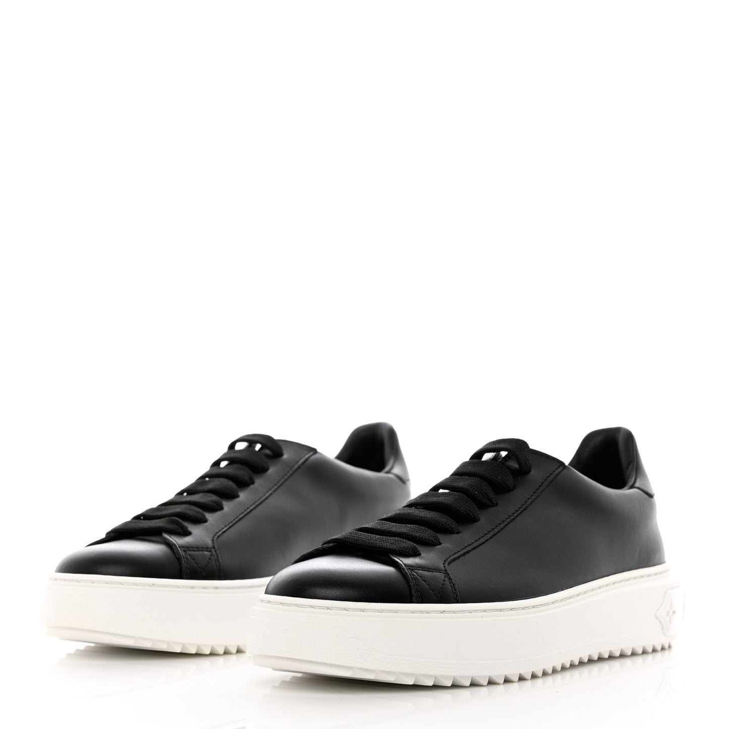 Calfskin Time Out Sneakers 37.5 Black