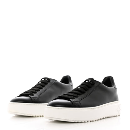 Louis Vuitton Calfskin Time Out Sneakers 37.5 Black 3 of 12