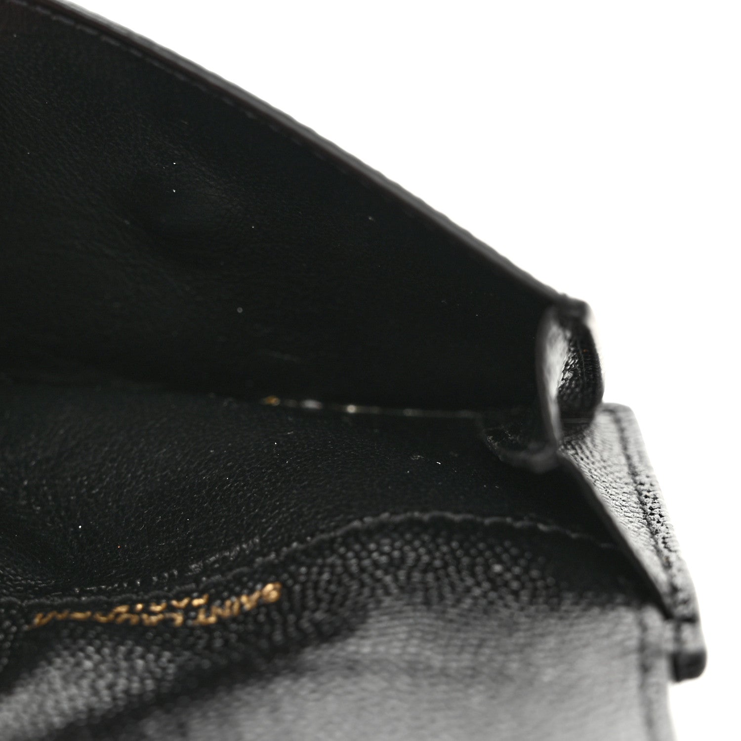 Saint Laurent Grain De Poudre Uptown Monogram Card Case Black 6 of 8