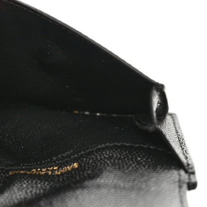Saint Laurent Grain De Poudre Uptown Monogram Card Case Black 6 of 8