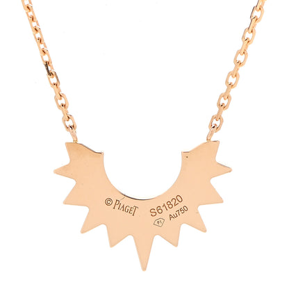 Piaget 18K Rose Gold Diamond Sunlight Pendant Necklace 4 of 6