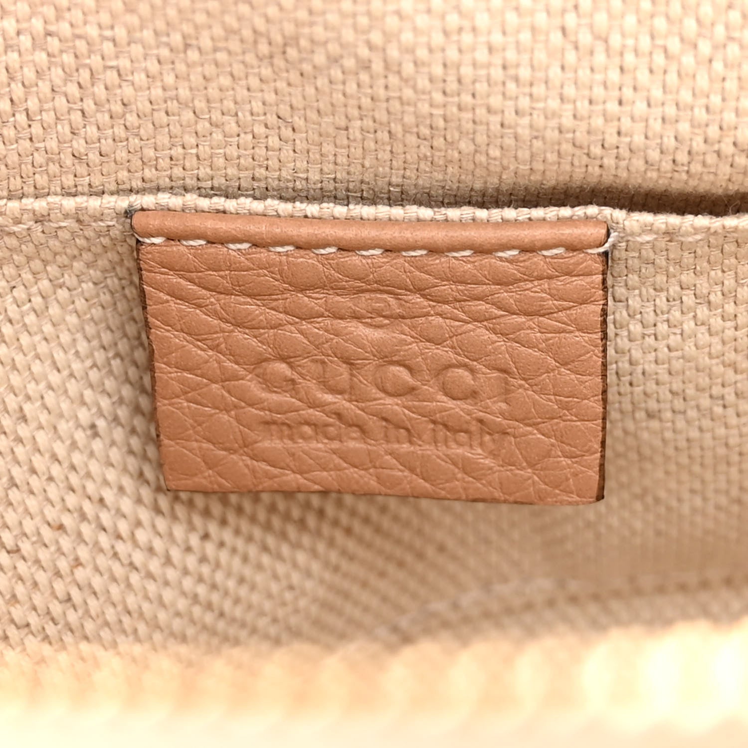 Gucci Pebbled Calfskin Mini Soho Chain Bag Camelia 6 of 10