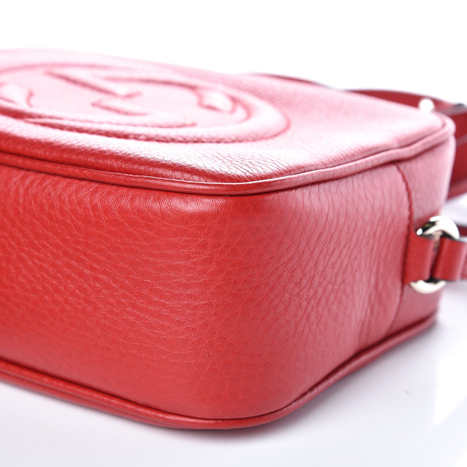 Gucci Pebbled Calfskin Small Soho Disco Bag Tabasco Red 9 of 9