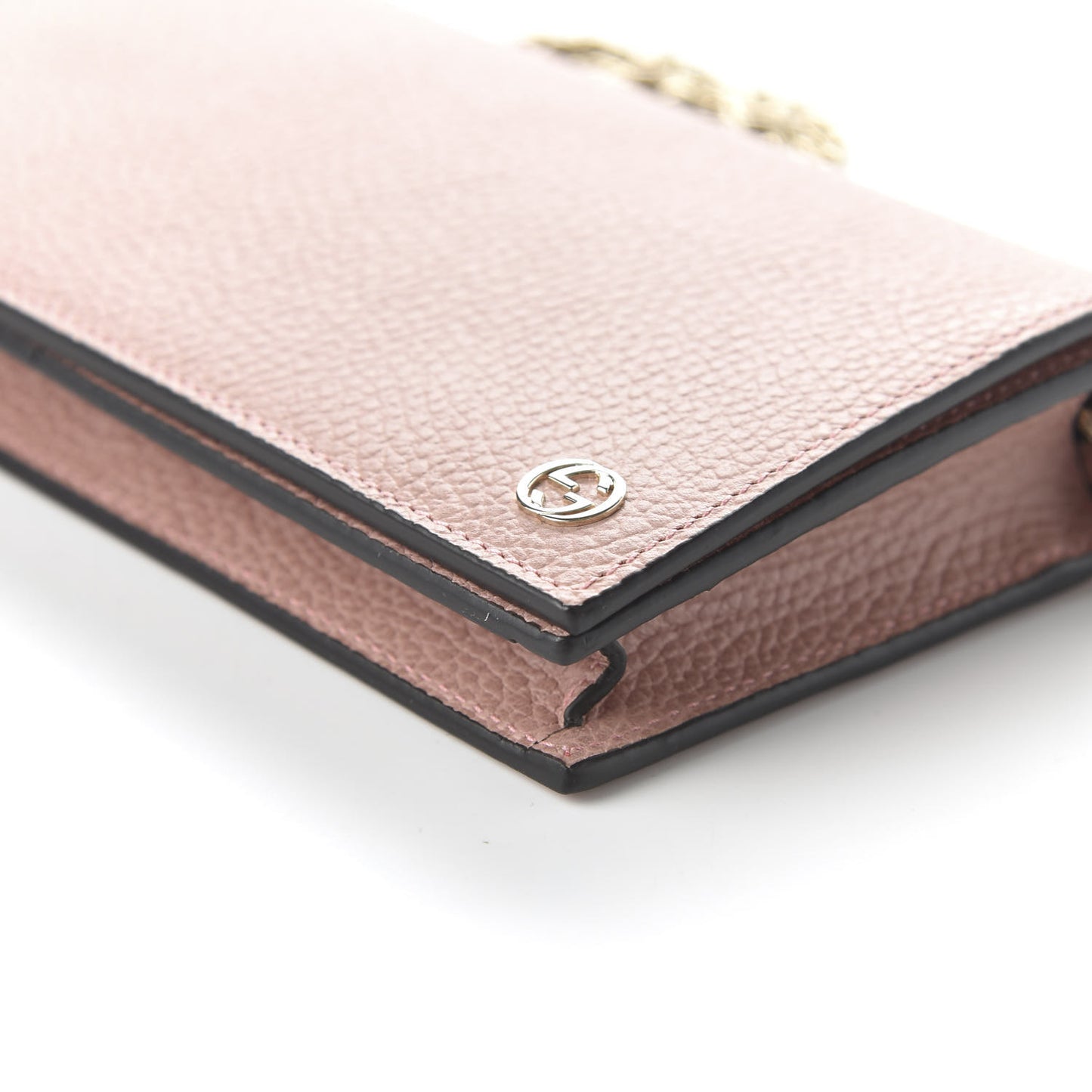 Dollar Calfskin Medium Betty Chain Wallet Soft Pink