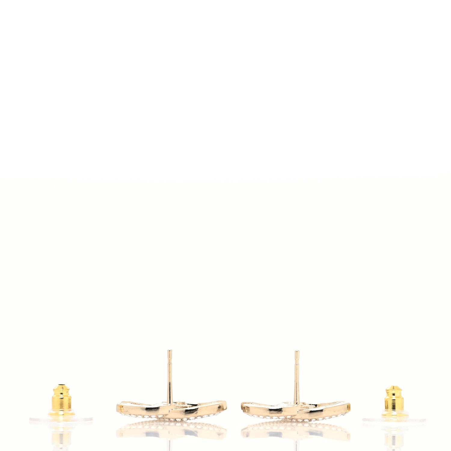 Chanel Crystal Large CC Earrings Gold 3 of 4