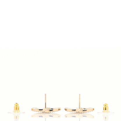 Chanel Crystal Large CC Earrings Gold 3 of 4