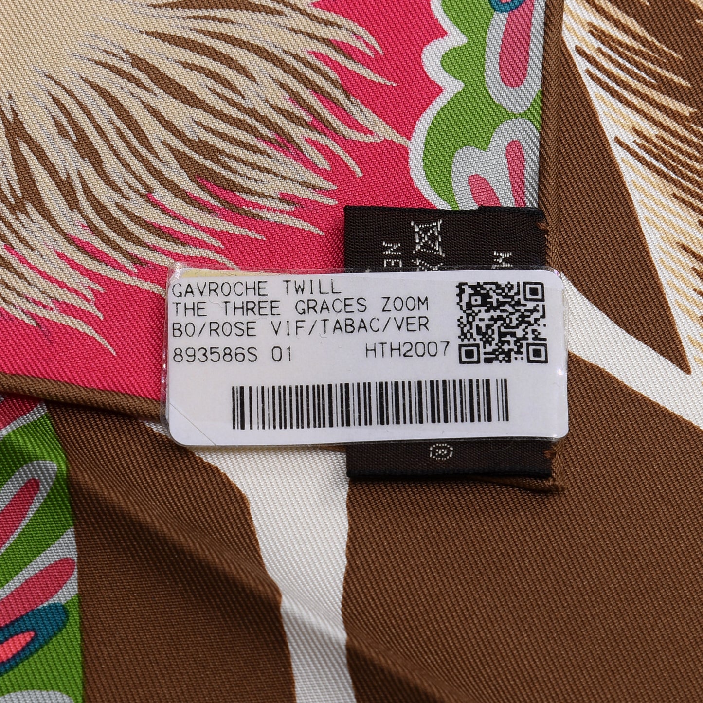 Silk The Three Graces Zoom Scarf 45 Rose Vif Tabac Vert