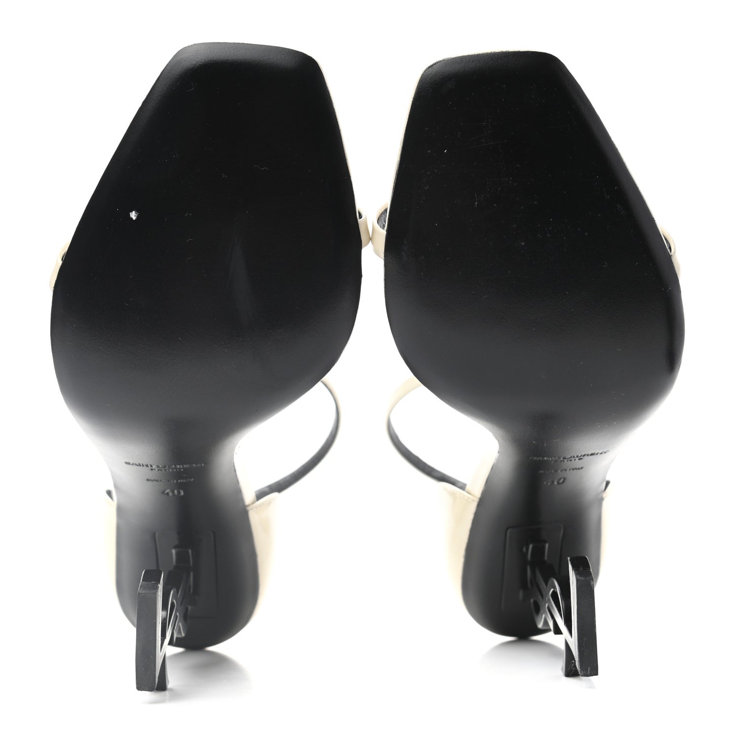 Patent Calfskin Opyum Sandals 40 White