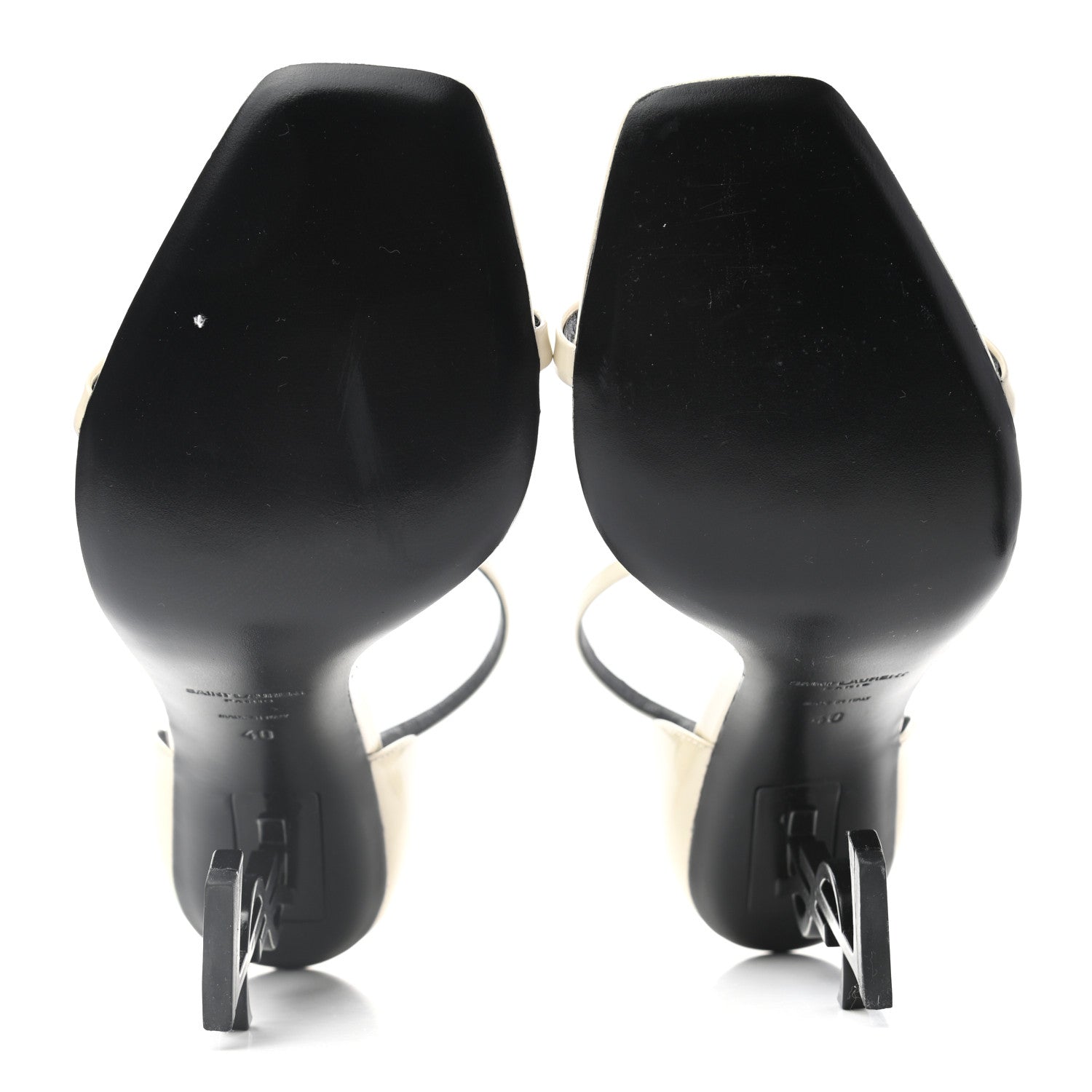 Saint Laurent Patent Calfskin Opyum Sandals 40 White 5 of 8