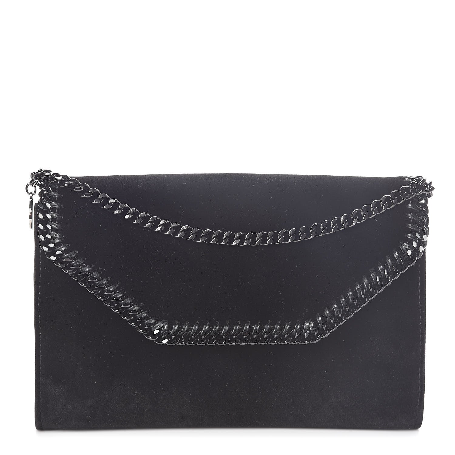 Stella McCartney Velvet Effect Falabella Shoulder Bag Black 2 of 9
