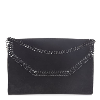 Stella McCartney Velvet Effect Falabella Shoulder Bag Black 2 of 9