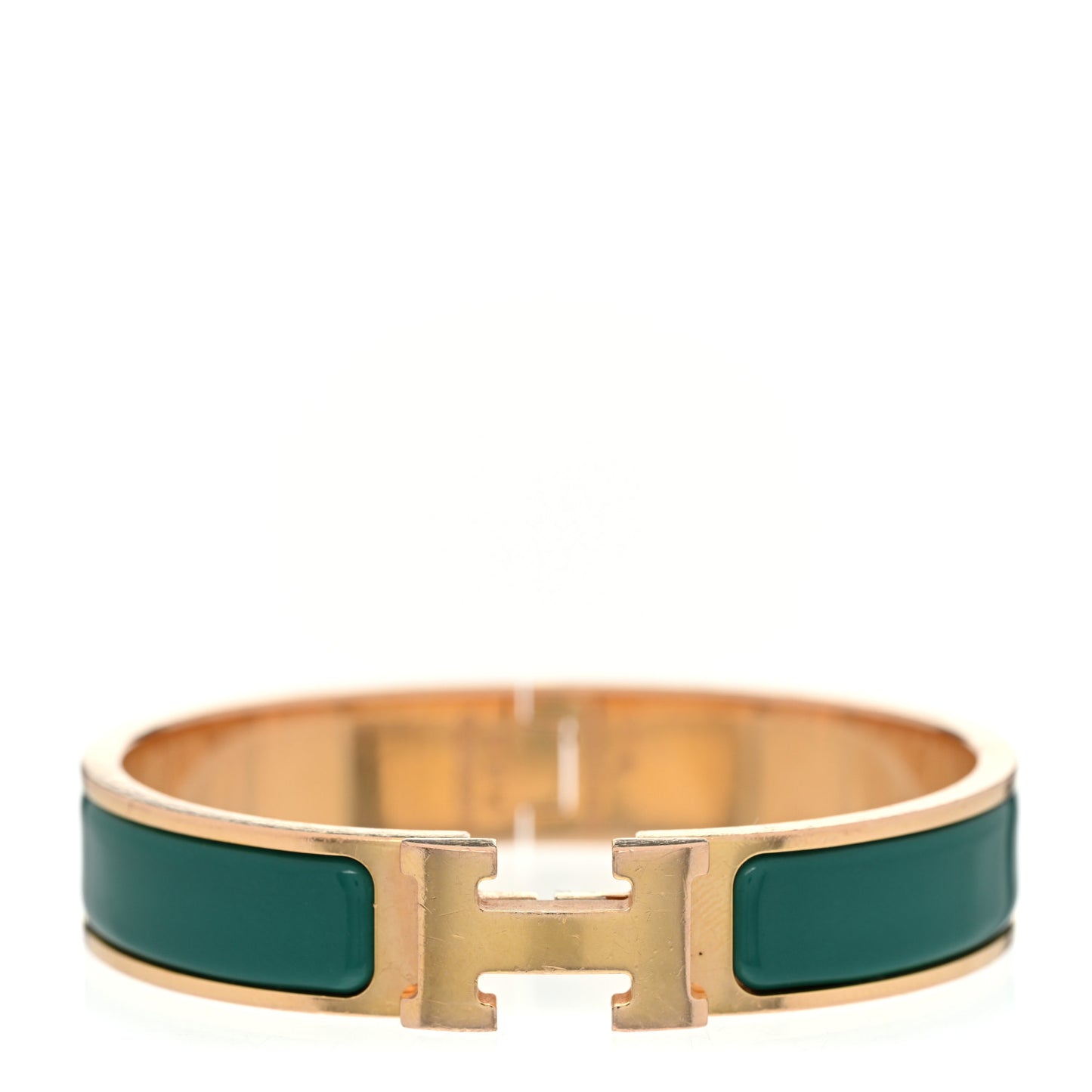 Narrow Enamel Clic Clac H Bracelet PM Malachite