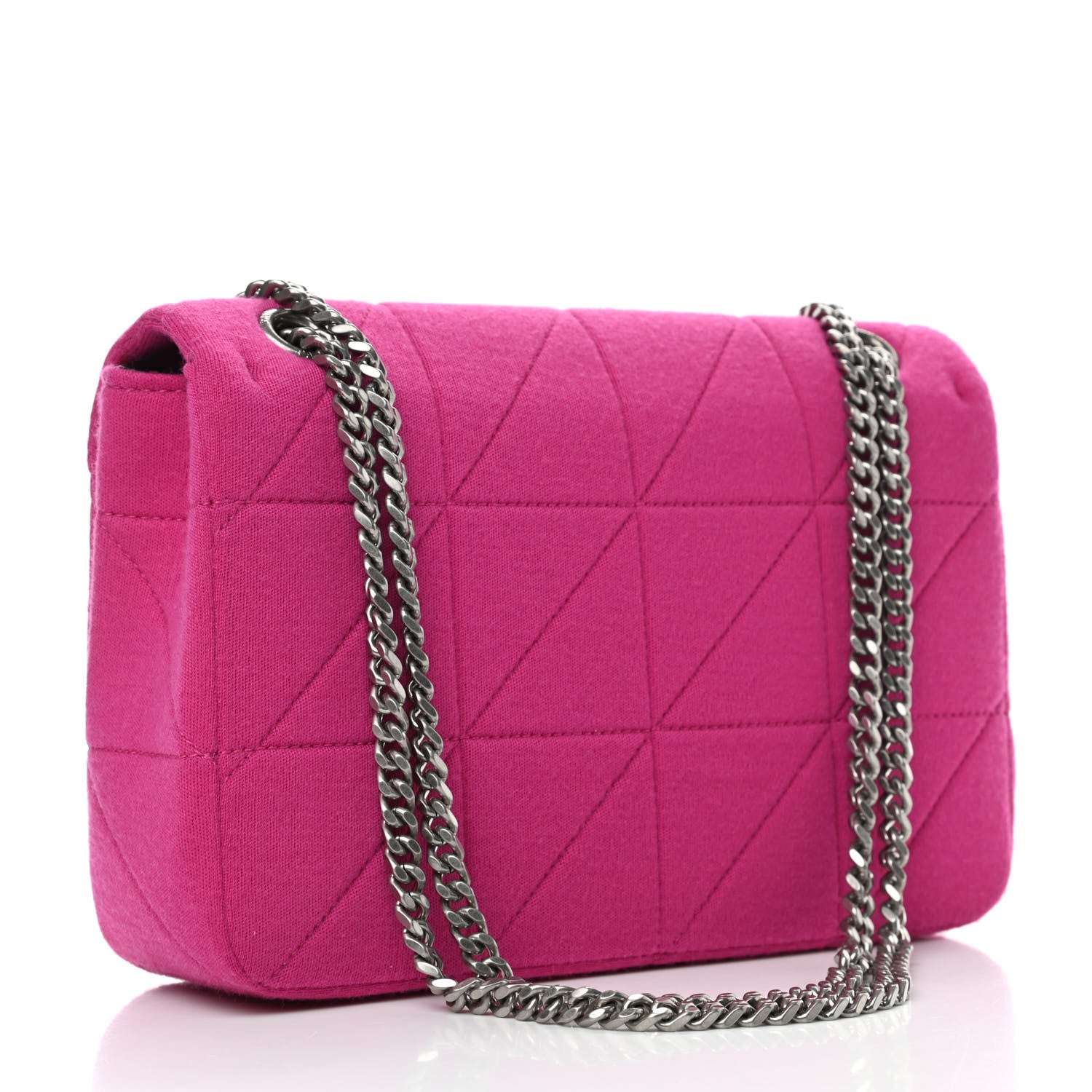 Saint Laurent Jersey Wool Patchwork Monogram Medium Jamie Fuchsia 3 of 10