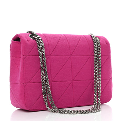 Saint Laurent Jersey Wool Patchwork Monogram Medium Jamie Fuchsia 3 of 10