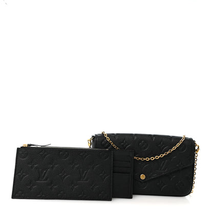 Louis Vuitton Empreinte Pochette Felicie Chain Wallet Black 3 of 11