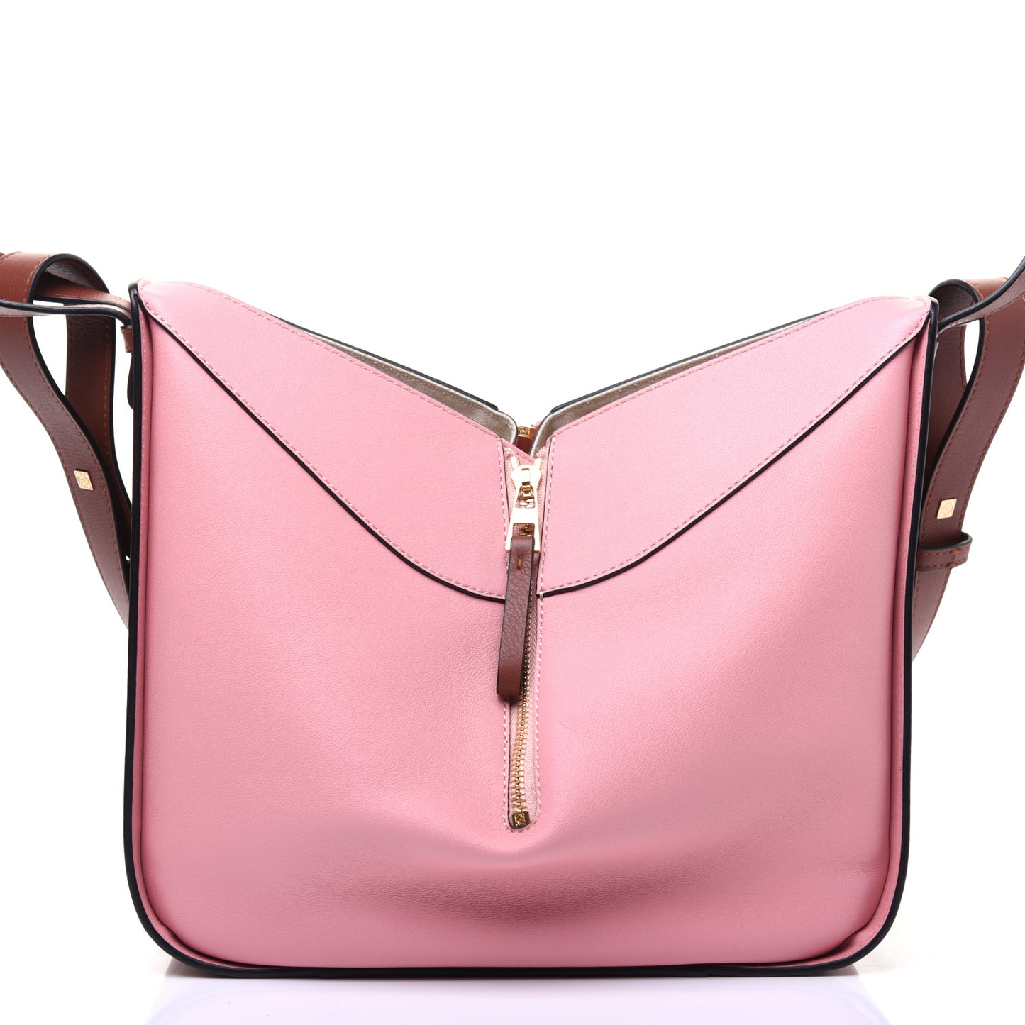 Calfskin Small Hammock Shoulder Bag Tan Pink Tan