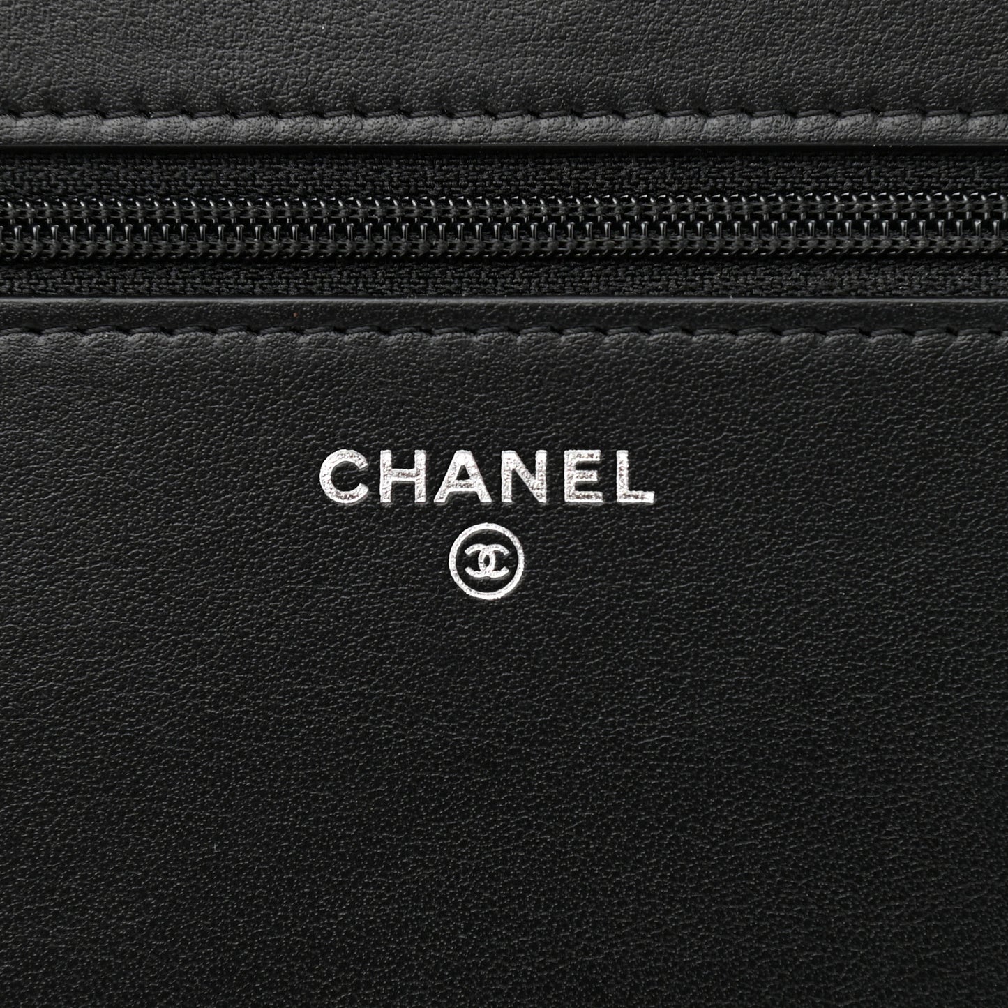 Caviar Camellia Embossed Wallet On Chain WOC Black