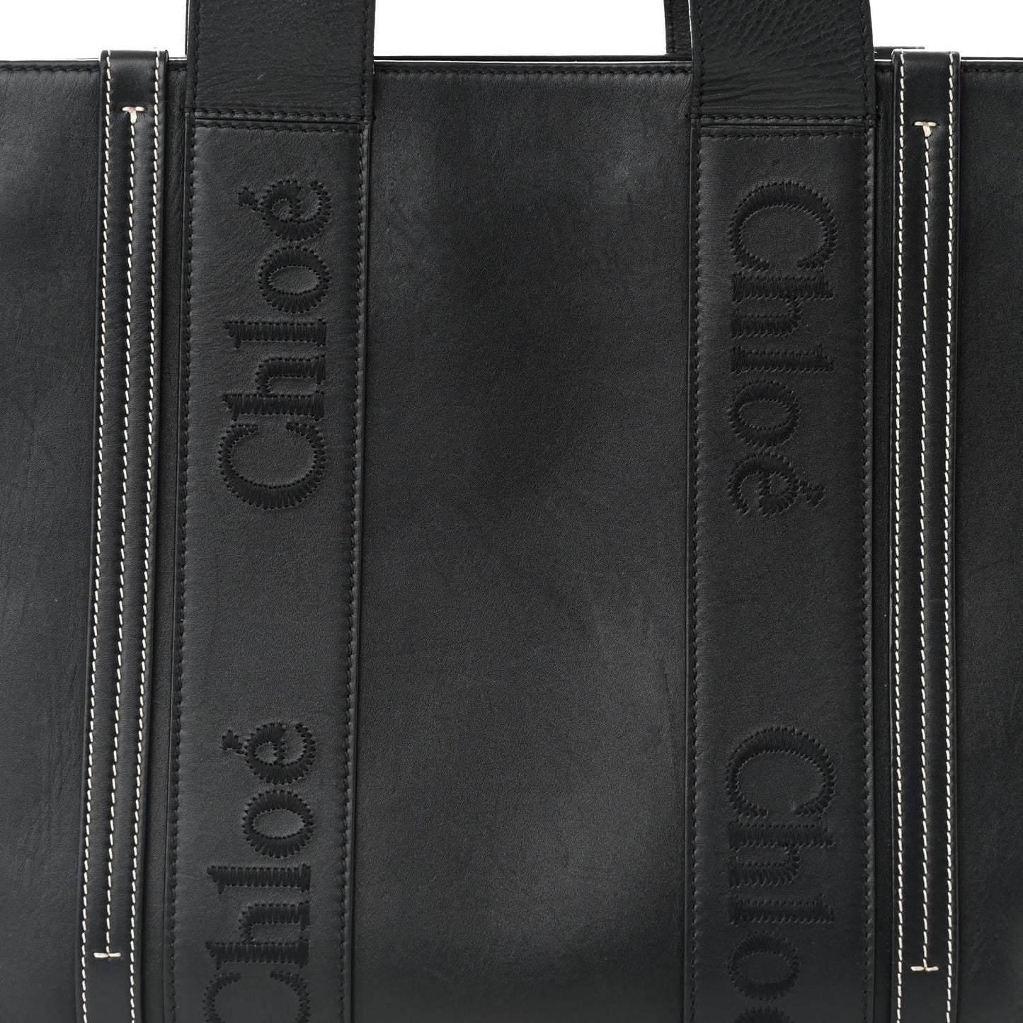Calfskin Medium Woody Tote Black