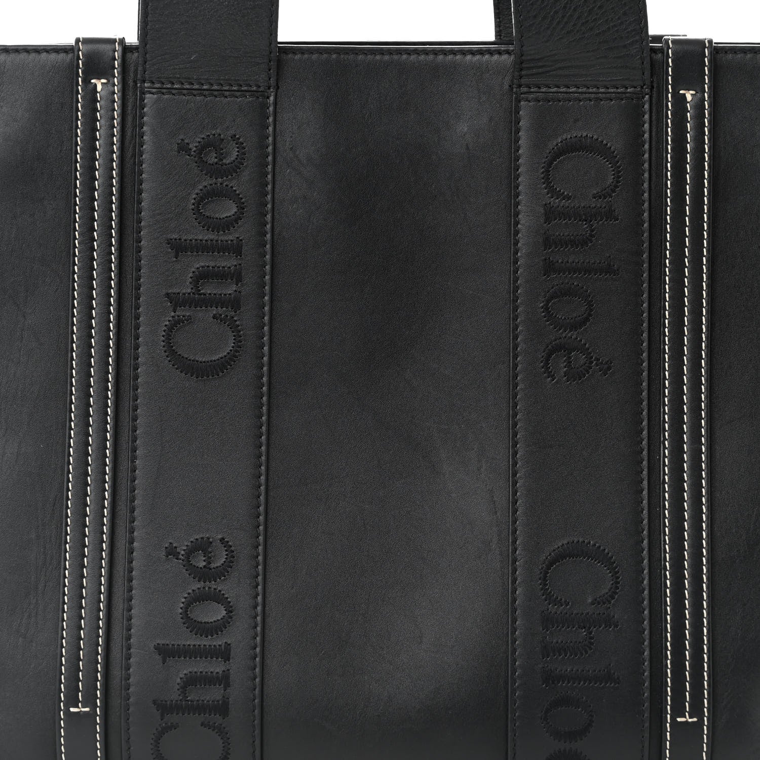 Chloe Calfskin Medium Woody Tote Black 8 of 10
