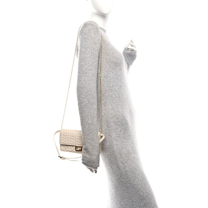 Fendi Nappa Matisse FF Embossed Wallet On Chain Baguette Camelia 2 of 17