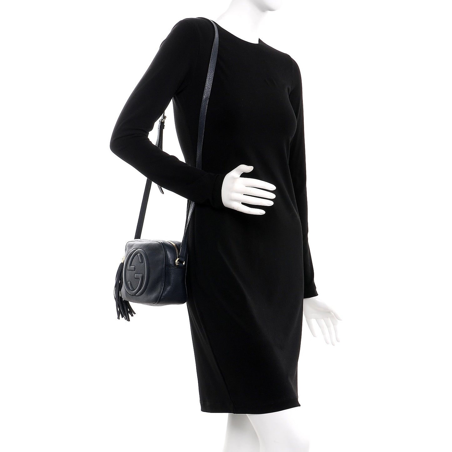 Pebbled Calfskin Small Soho Disco Bag Blue
