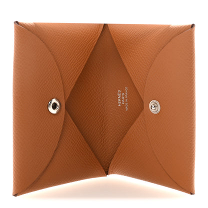 Hermes Epsom Calvi Card Case Gold 5 of 7
