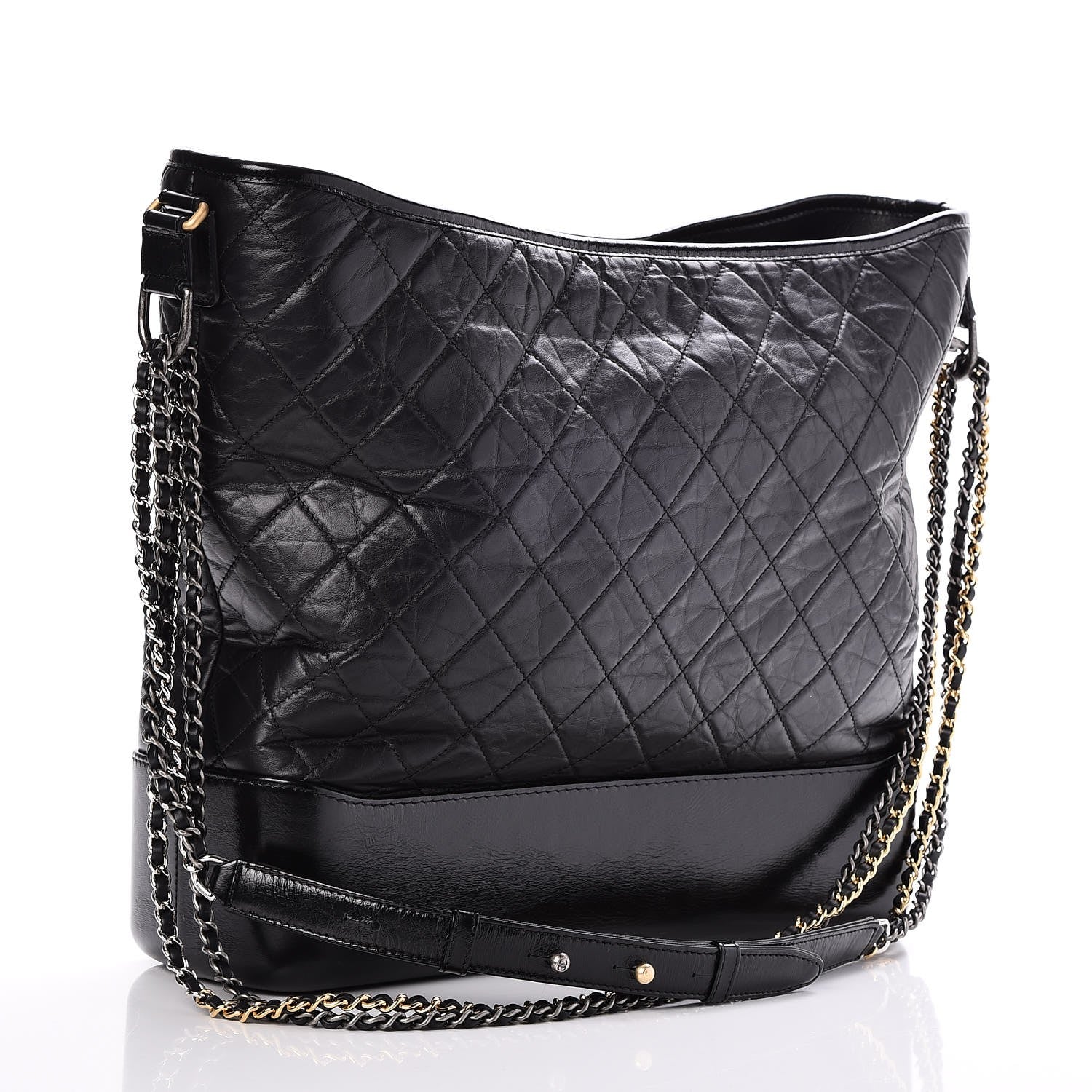 Chanel Aged Calfskin Quilted Large Gabrielle Hobo Black 4 of 8