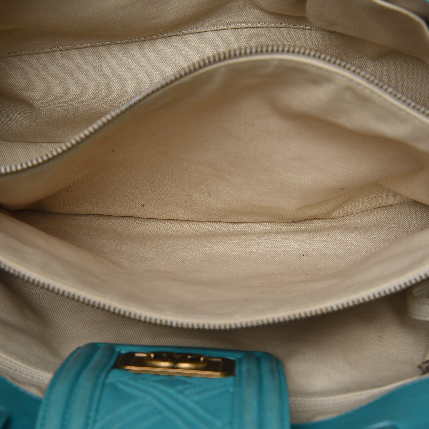 Chanel Calfskin Large Retro Girl Shopping Tote Turquoise 12 of 21