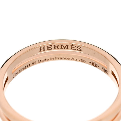 Hermes 18K Rose Gold Ariane Wedding Band Ring 52 6 4 of 5
