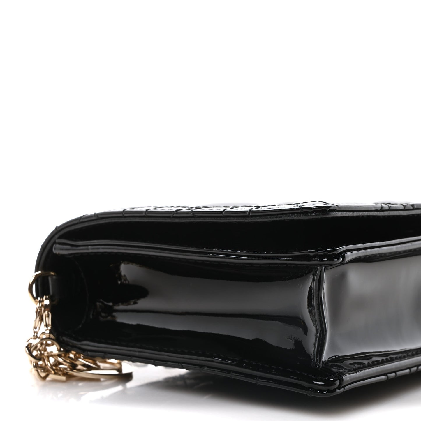 Patent Cannage Lady Dior Pouch Black