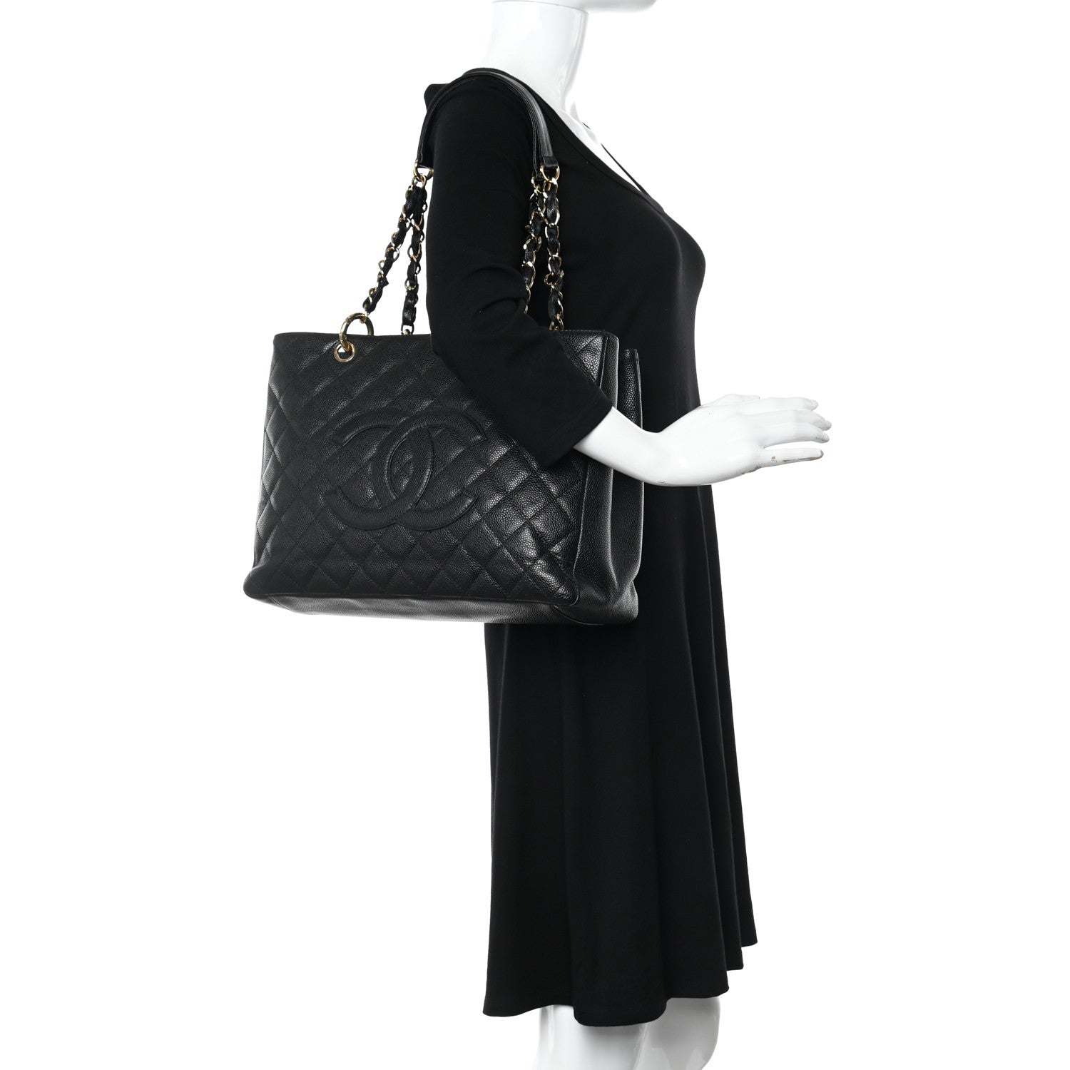 Chanel Caviar Quilted Grand Shopping Tote GST Black 2 of 15