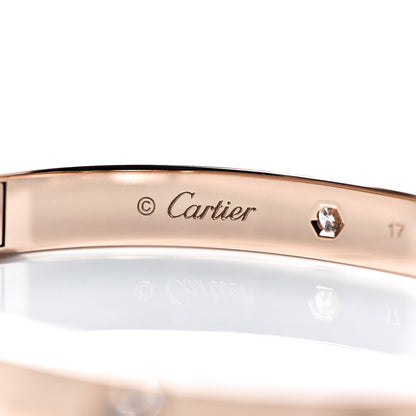 Cartier 18K Pink Gold 4 Diamond LOVE Bracelet 17 6 of 9