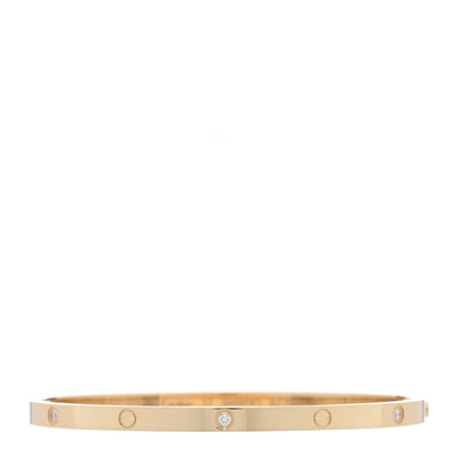 Cartier 18K Yellow Gold 6 Diamond Small LOVE Bracelet 17 1 of 7