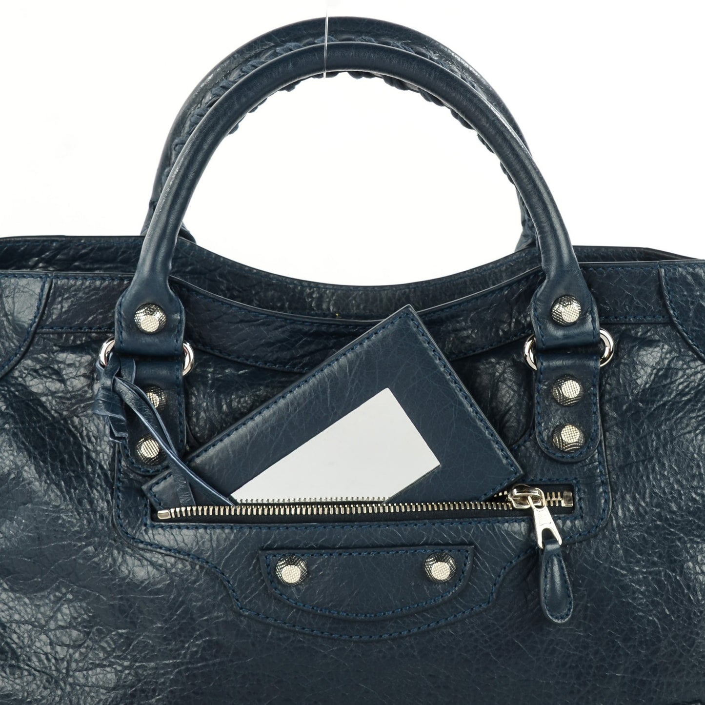 Agneau Giant 12 Silver Hardware City Bleu Obscur