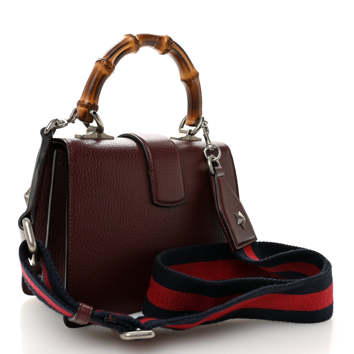 Gucci Dollar Calfskin Crystal Web Mini Dionysus Bamboo Top Handle