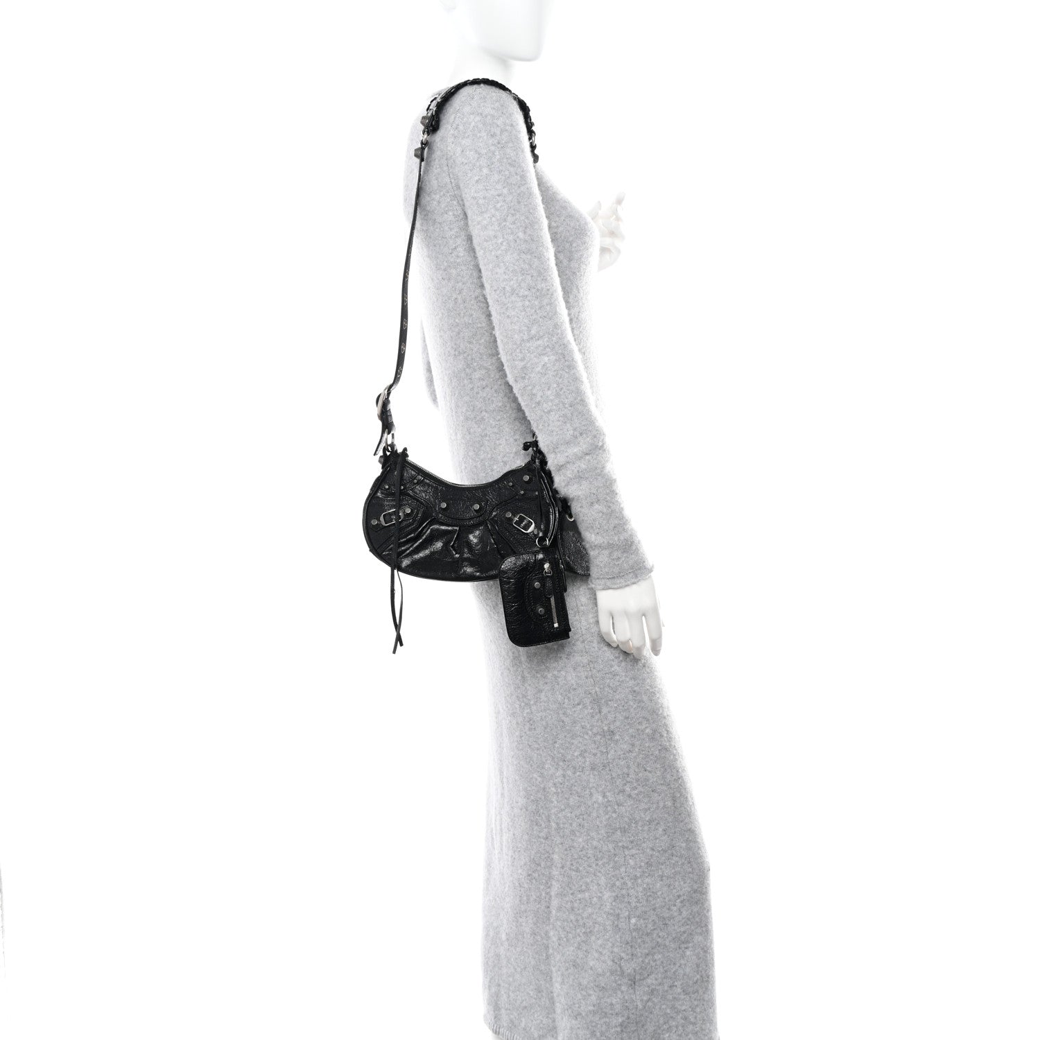 Balenciaga Agneau Arena Le Cagole Shoulder Bag XS Black 2 of 11